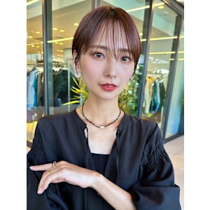 モードジェンダーレスタイトシースルーバングマッシュショート