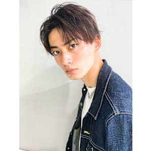 大人男性ナチュラルパーマビジカジ清潔感アッシュブラック