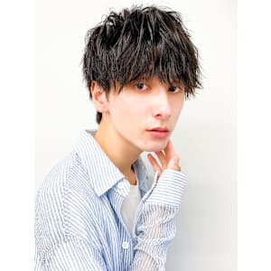 爽やかメンズ☆ビジネスショートマッシュ黒髪透明感カラー