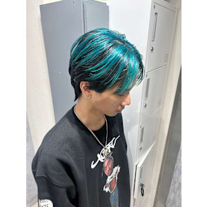 池袋メンズカラー メンズブリーチ ウルフカット