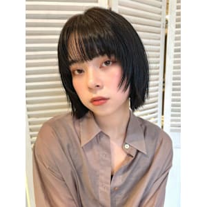 レイヤーボブ/ボブ/チャコールグレー/韓国