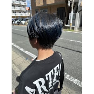 メンズカット　ブルーブラック　髪質改善