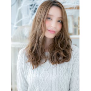 バレイヤージュ外国人風小顔抜け感ブラウン　くすみベージュ