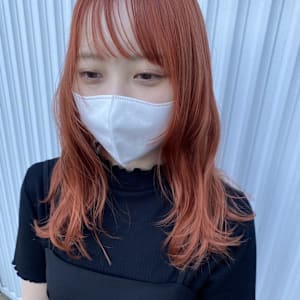 レイヤーカット×オレンジカラー