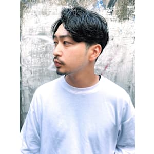 センターパートマッシュパーマ/keshiki大名 