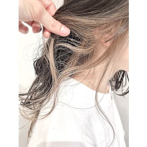 ブリーチインナーカラーミルクティーグレージュ