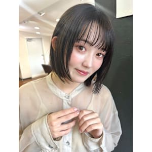 ボブ/ヘルシースタイル/ベージュ/髪質改善/外ハネボブ