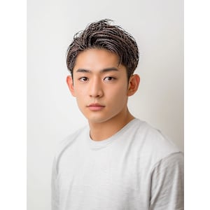 垢抜けアップバングショートアッシュブラック