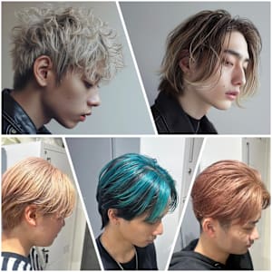 ブリーチカラー、メンズ、メンズパーマ、メンズカット