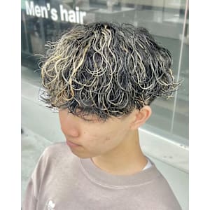 波巻きスパイラルツイストスパイラルパーママッシュメンズヘア