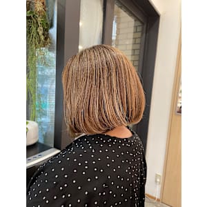 【オーガニック白髪ぼかし】ハイライト×ワンレンボブ