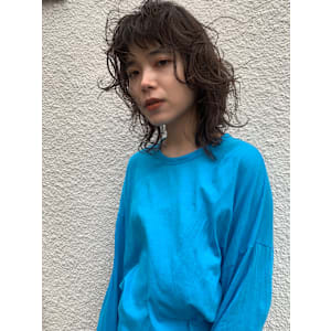 パーマ×ミディアムウルフ【高田馬場　lok】