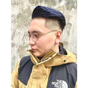 フェード サイドパート ネイビーカラー/keshiki 大名