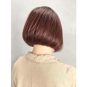 ケアブリーチベリーピンク×丸みボブ/keshiki大名ISS