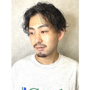 センターパートアップバングマッシュツイストパーマツイスパ