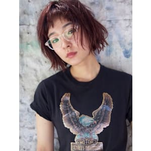 質感ボブとredカラー／keshiki大名