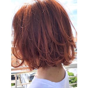 オレンジかわいいオシャレヘア/keshiki大名