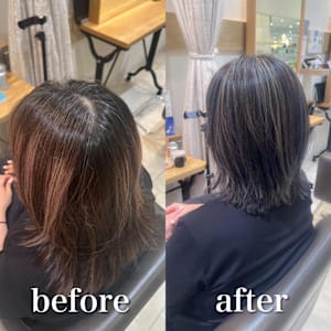 脱白髪染めハイライト