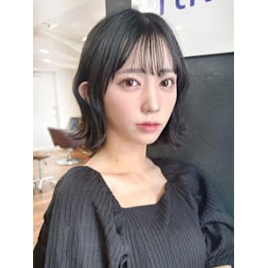 外ハネボブ/ボブ/チャコールグレー/韓国