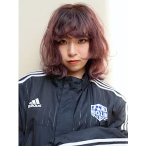 髪質改善　ピンクブラウン　ニュアンスパーマ　前髪パーマ