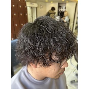 縦落ちツイストスパイラルパーマメンズパーマ波巻きツイスパ