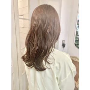 明るめマロンベージュカラーブリーチなしのダブルカラー
