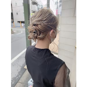 ハイトーンロングのヘアセットパーティーヘアアレンジ赤羽岩淵