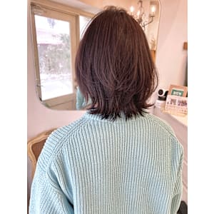 CHAINON 大人可愛赤羽ミディアムくびれスタイル秋カラー