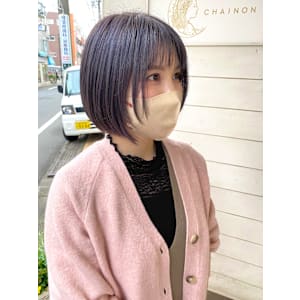 顔まわりレイヤショートスタイル2024秋ツヤイルミナカラー