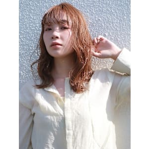 オレンジカラー　抜け感　イルミナカラー