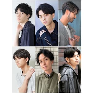 センターパート　サイドグラデーション　センター分けパーマ