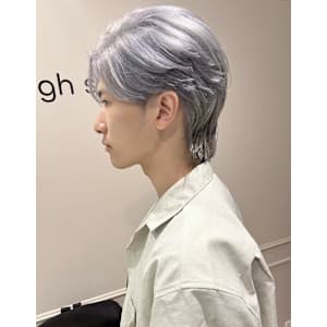 ハイトーンシルバー韓国風ガイルヘア