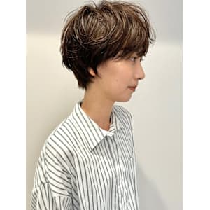 くしゅくしゅパーマ　ショートマッシュパーマ　無造作