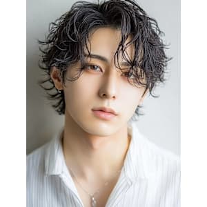 メンズ パーマ カール 松原