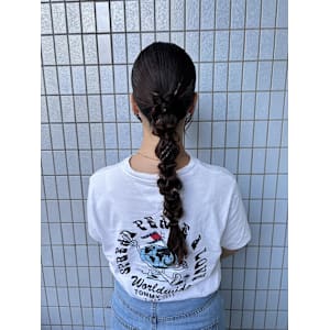 編み下ろしアレンジ/タイトヘアアレンジ/結婚式お呼ばれヘア