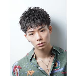 2WAYバングツーブロックショートマッシュ就活ヘア