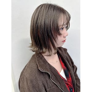 ミルクティベージュカラー♪きりっぱなしボブ♪