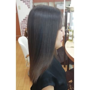 毛髪修復縮毛矯正&ナチュラルベージュブラウンカラー&カット