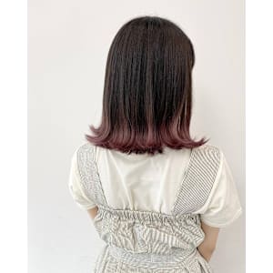 切りっぱなし裾カラーレッドバイオレット