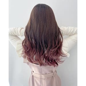 ピンクヴァイオレットのグラデーションセミー