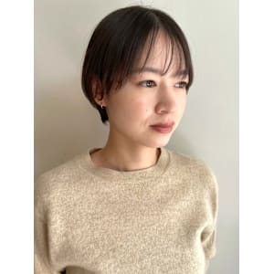 大人マッシュショート　シースルーバング　ショートレイヤー