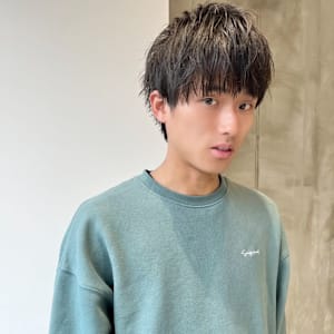 ストレート　束感　マッシュ　メンズ　大須