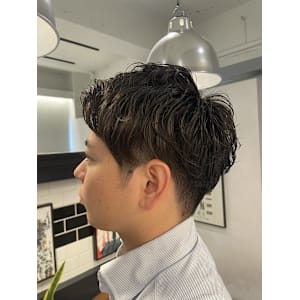 アップバング×シャドウパーマ