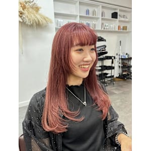 カシスレッド/レッドカラー/赤カラー/レイヤーカット/元町