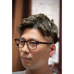 2ブロックビジネスショートパーマ/スパイラル/メンズカット