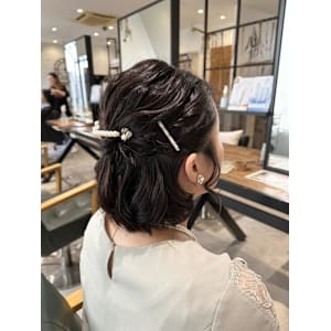 ハーフアップ/20代30代/大橋