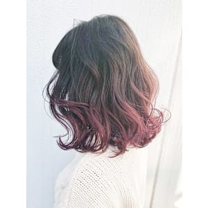 ピンクパープルグラデーションボブ_ba114822