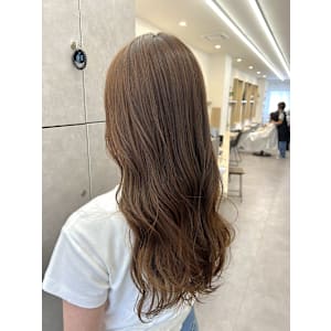 ★20代30代大人可愛いセミロングシフォンベージュ