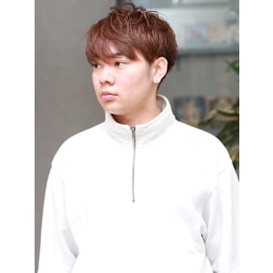 ブラウンカラー　マッシュショート　ケアブリーチ　ハイトーン