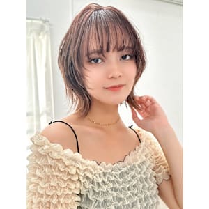 【La fith】くびれボブ顔周りレイヤー×シースルーバング